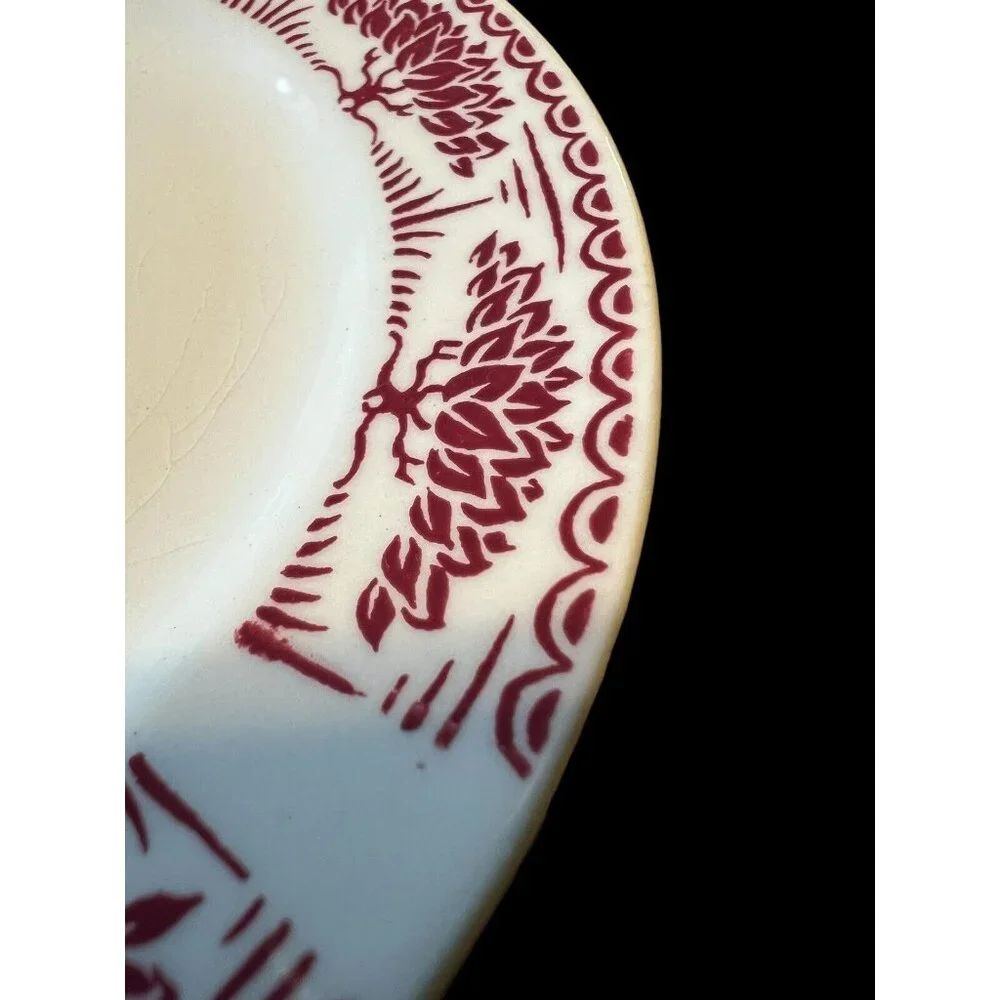 Homer Laughlin Kitchen Kraft Art Deco Tree Pattern, 6 1/4” Plates 1939, 4 Plates